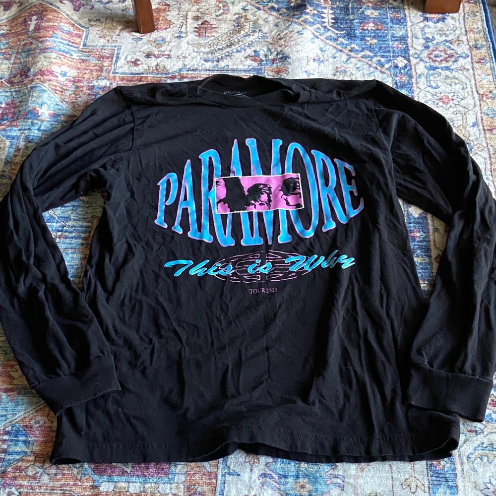 Black Long Sleeve Tee with Graphic Print